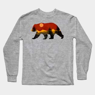 Sunset in Bear Silhouette Long Sleeve T-Shirt